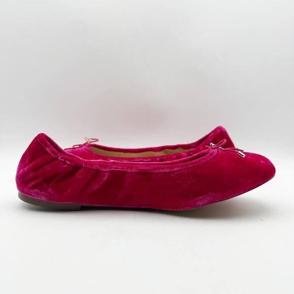 SAM EDELMAN Womens Felicia Ballet Flats US 11 EU 42 Pink Velvet Round Toe NIB - Picture 5 of 15